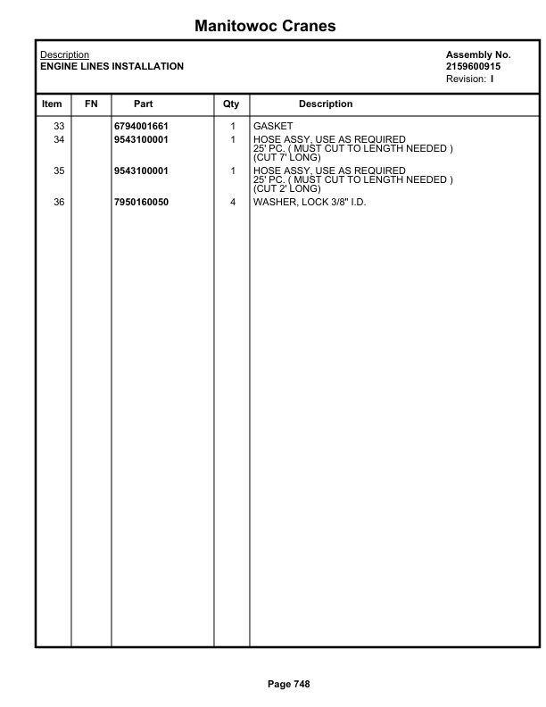 Grove RT530D Crane Parts Manual 81573 007 2022-3