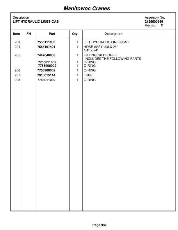 Grove RT530D Crane Parts Manual 82286 2010-2