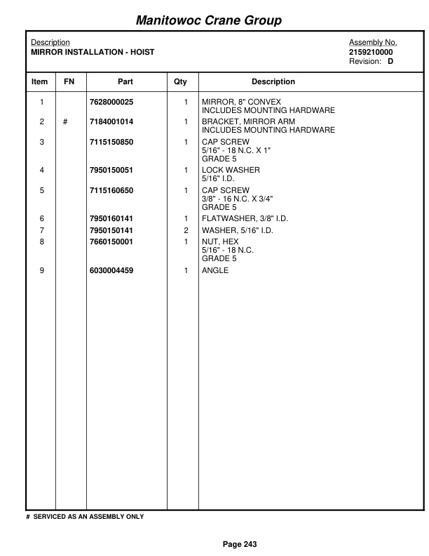 Grove RT530E-2 Crane Parts Manual 226682 2007-2