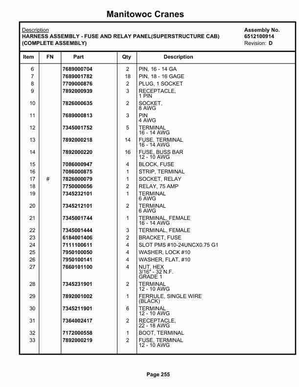 Grove RT530E-2 Crane Parts Manual 227431 2019-2