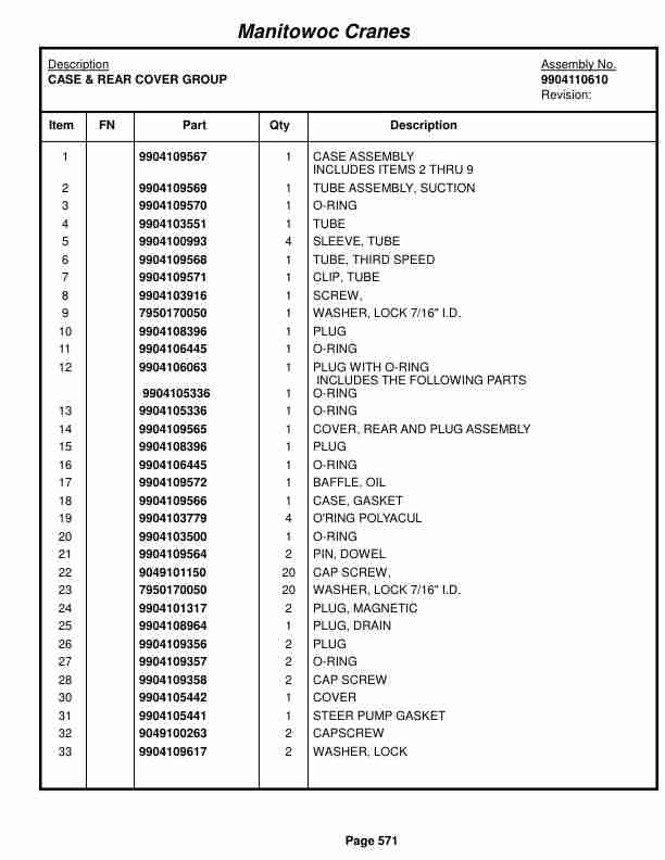 Grove RT530E-2 Crane Parts Manual 227773 2017-3