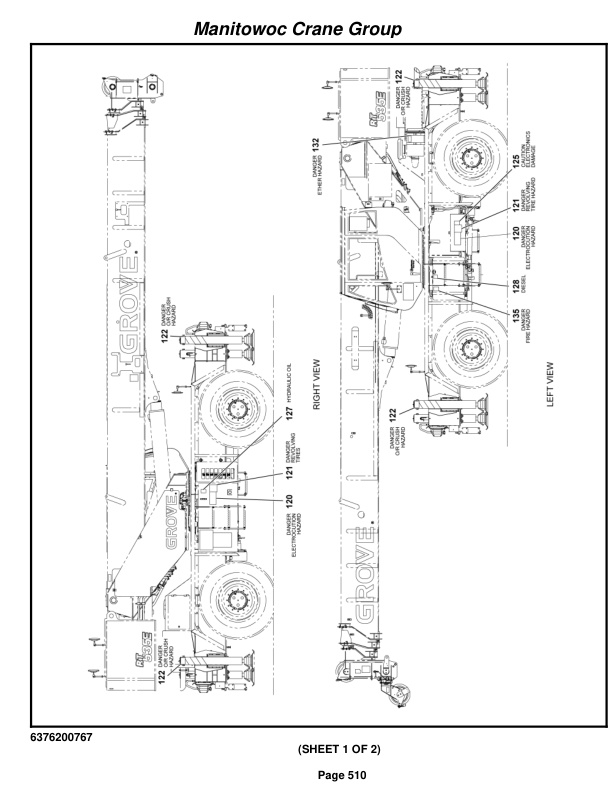 Grove RT530E-2 Crane Parts Manual 229308 2008-3