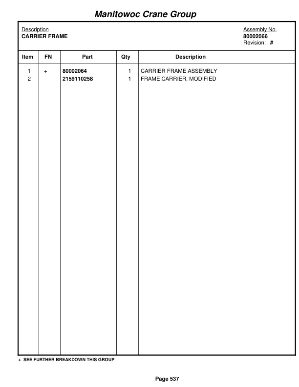 Grove RT530E-2 Crane Parts Manual 229380 2008-3