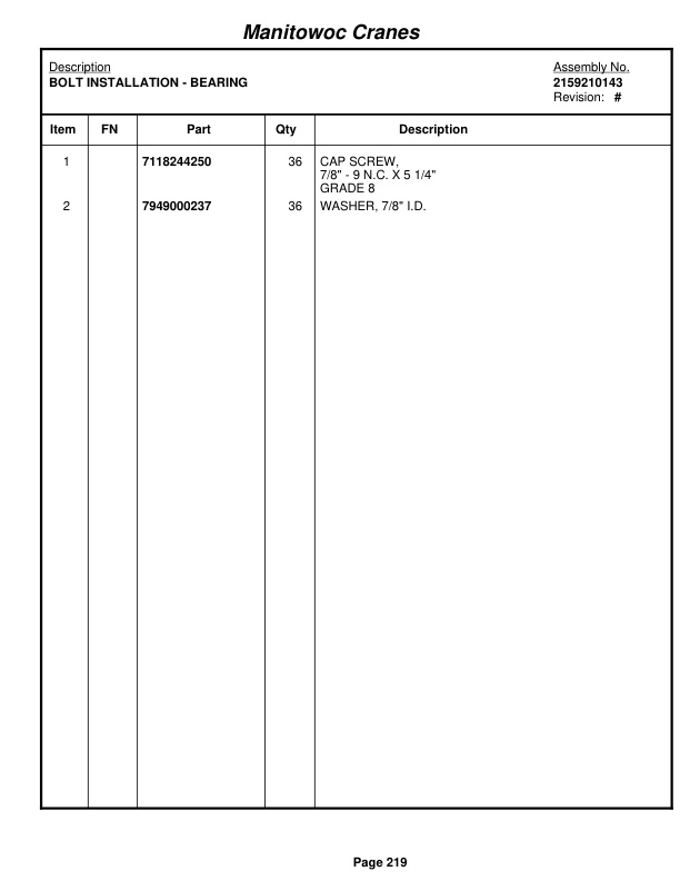 Grove RT530E-2 Crane Parts Manual 230838 2010-2