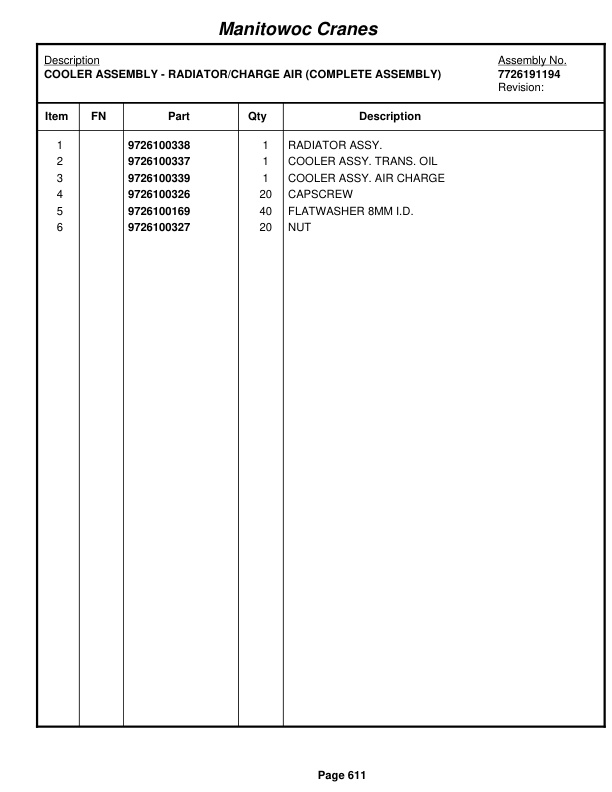 Grove RT530E-2 Crane Parts Manual 230942 2010-3