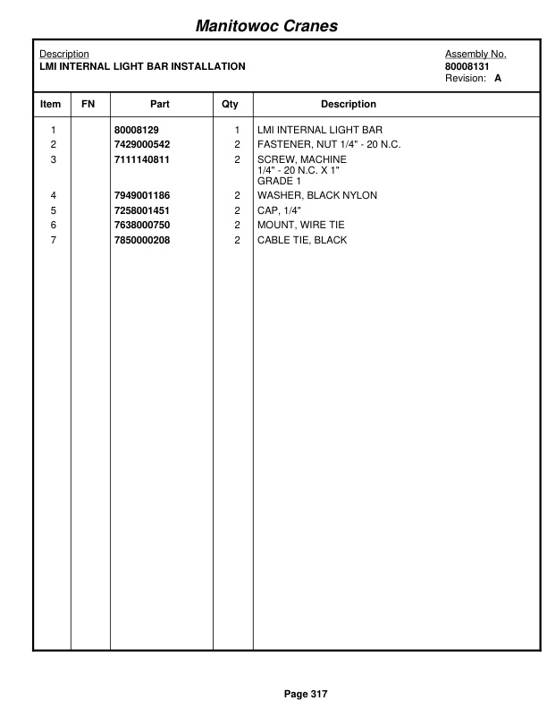 Grove RT530E-2 Crane Parts Manual 231675 2011-2