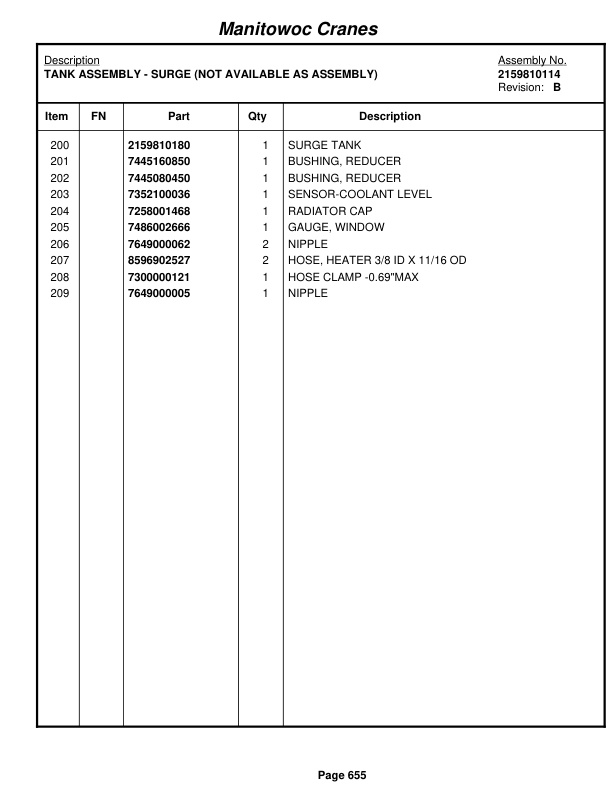 Grove RT530E-2 Crane Parts Manual 232618 2012-3