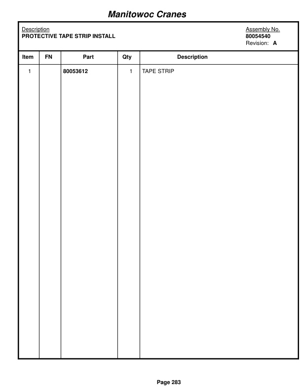 Grove RT530E-2 Crane Parts Manual 234750 2014-2