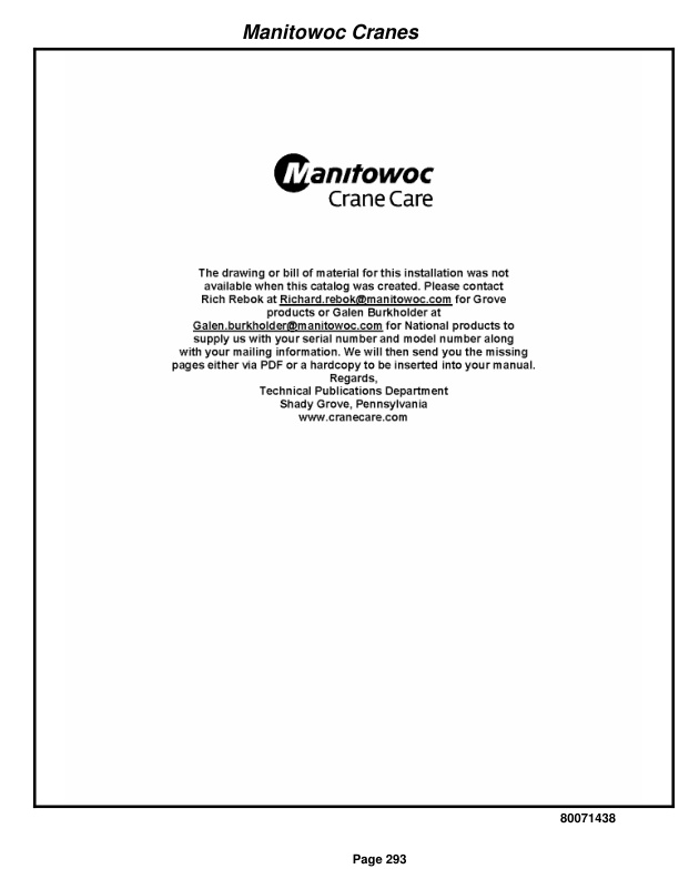 Grove RT530E-2 Crane Parts Manual 235904 2017-2