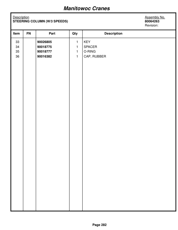 Grove RT530E-2 Crane Parts Manual 236213 2018-2