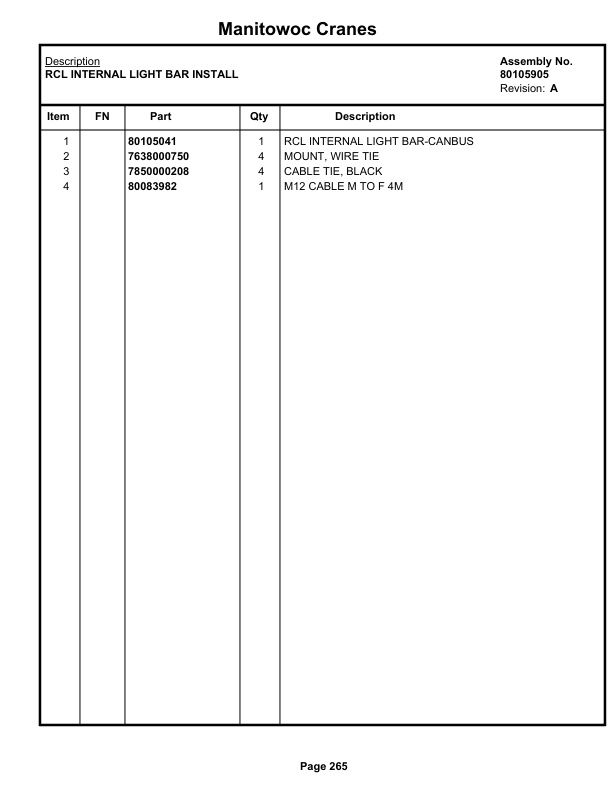 Grove RT530E-2 Crane Parts Manual 236258 2018-2