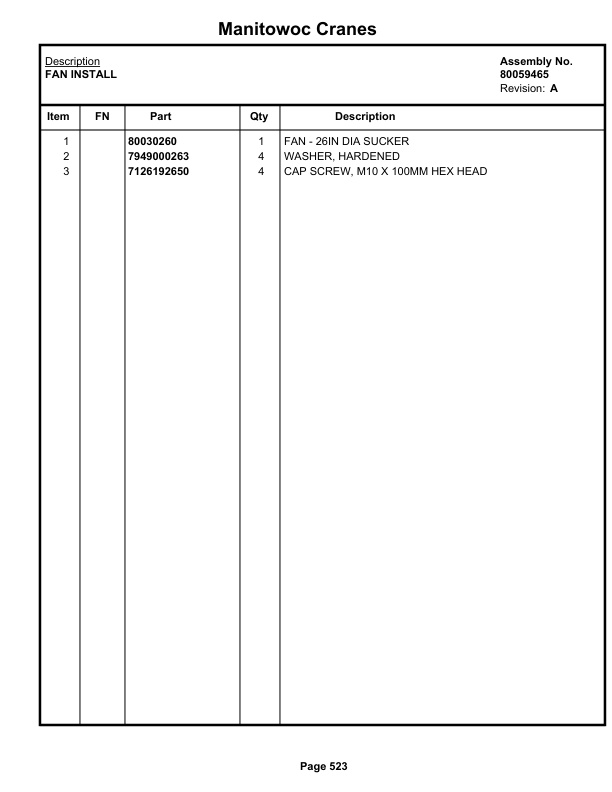 Grove RT530E-2 Crane Parts Manual 236350 2018-3