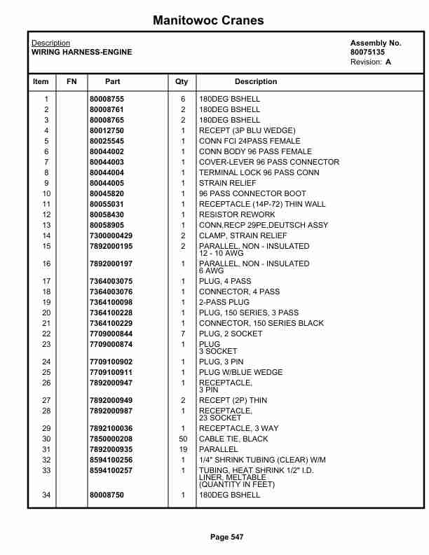 Grove RT530E-2 Crane Parts Manual 236409 2019-3