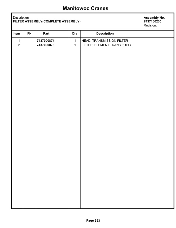 Grove RT530E-2 Crane Parts Manual 236694 2019-3