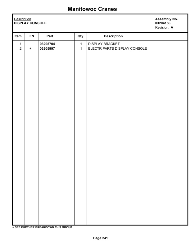 Grove RT530E-2 Crane Parts Manual 237028 2020-2