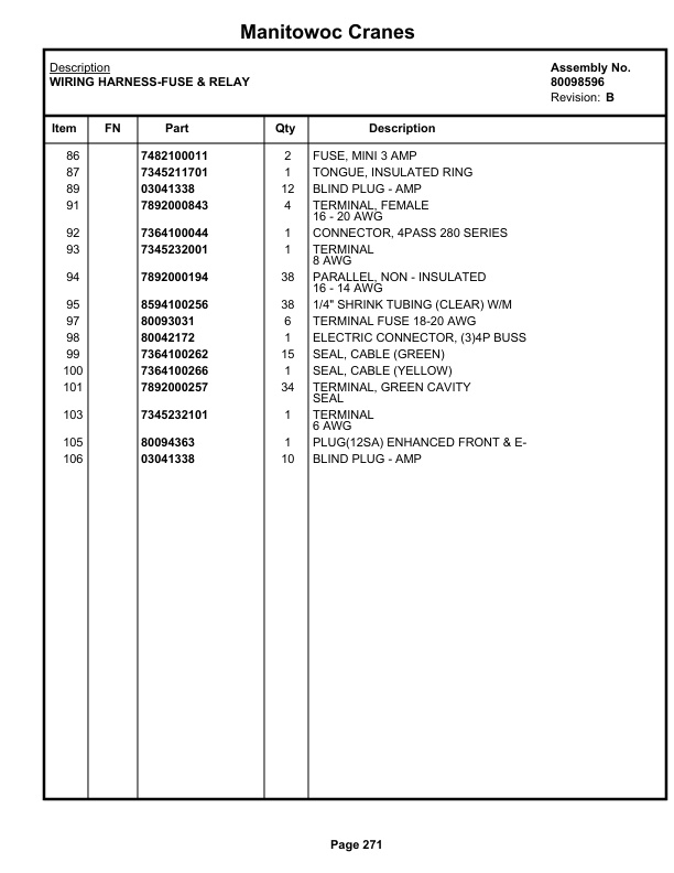 Grove RT530E-2 Crane Parts Manual 237048 2021-2