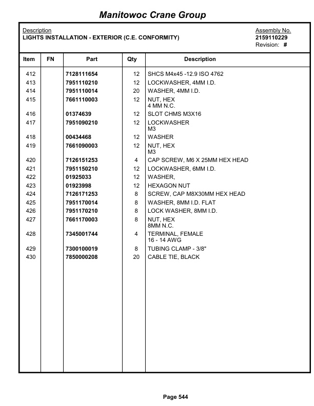 Grove RT530E-2 Crane Parts Manual 258153 2008-3