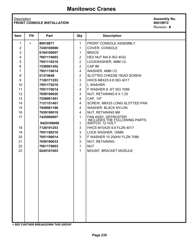 Grove RT530E-2 Crane Parts Manual 258260 2019-2