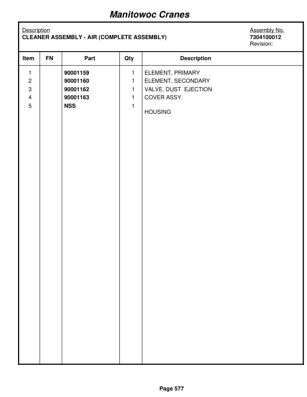 Grove RT530E-2 Crane Parts Manual 258424 2010-3