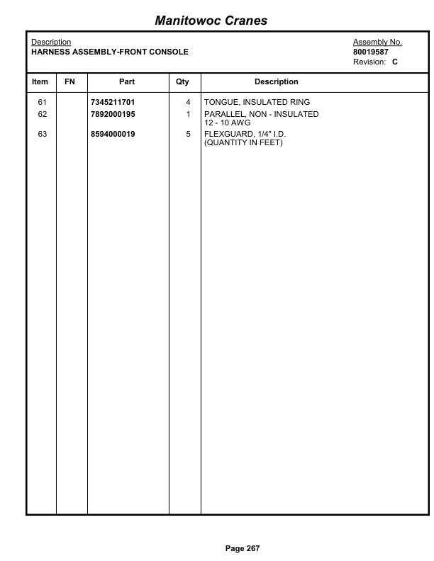 Grove RT530E-2 Crane Parts Manual 258634 2013-2