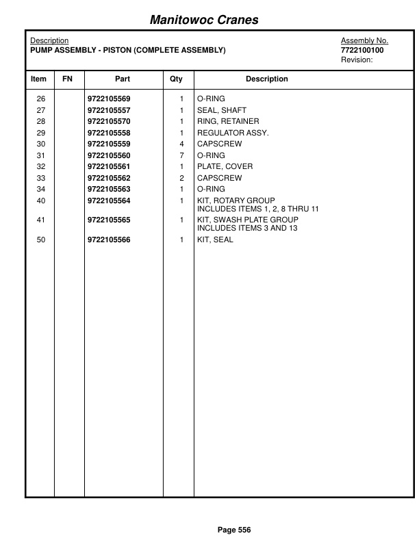 Grove RT530E-2 Crane Parts Manual 605951 2016-3