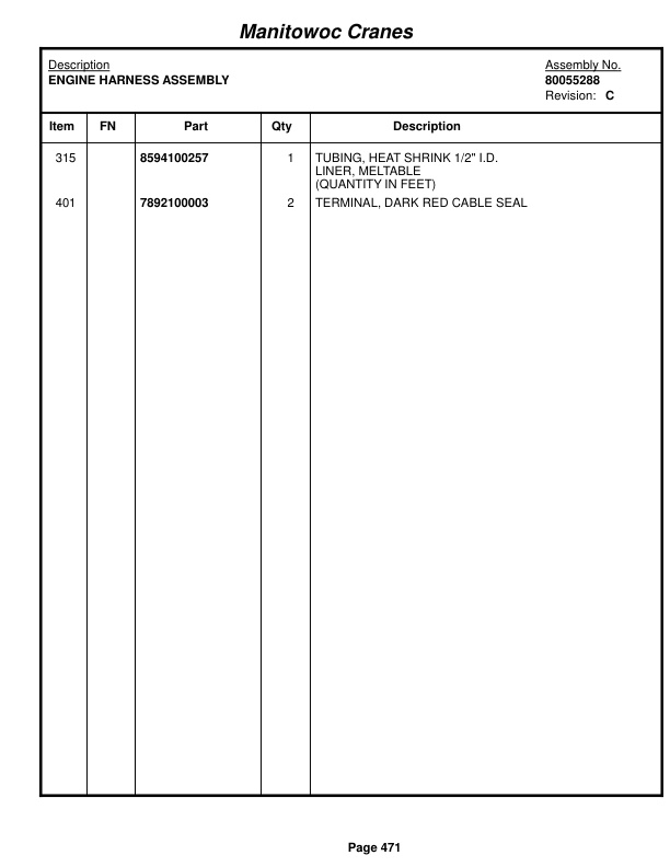 Grove RT530E-2 Crane Parts Manual 610265 2017-3