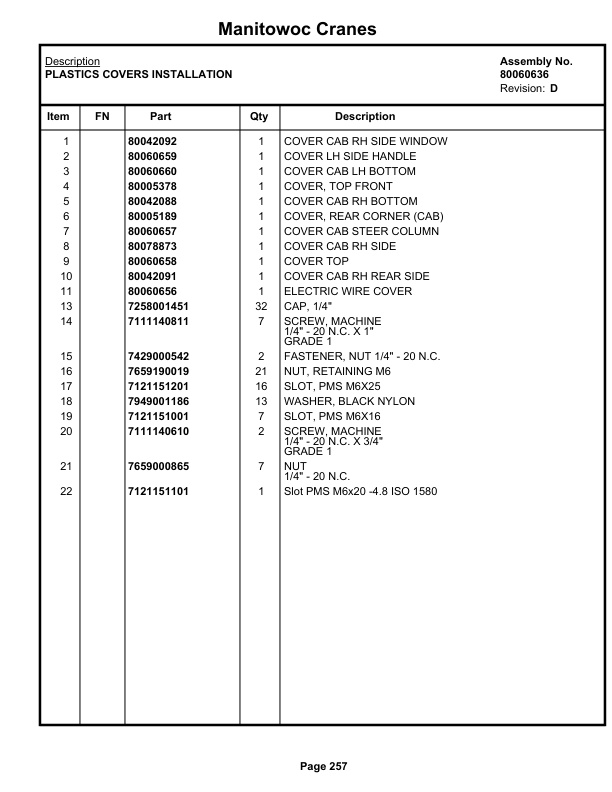 Grove RT530E-2 Crane Parts Manual 612411 2018-2