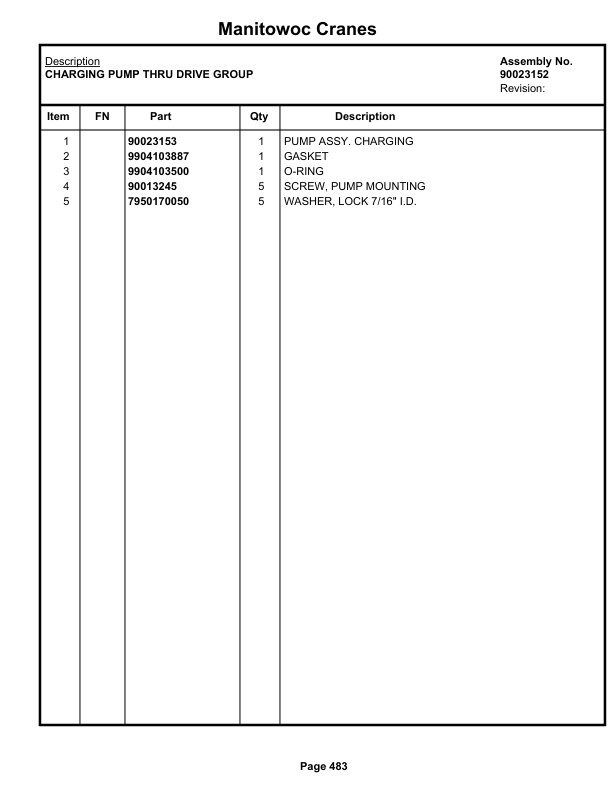 Grove RT530E-2 Crane Parts Manual 614467 2019-3