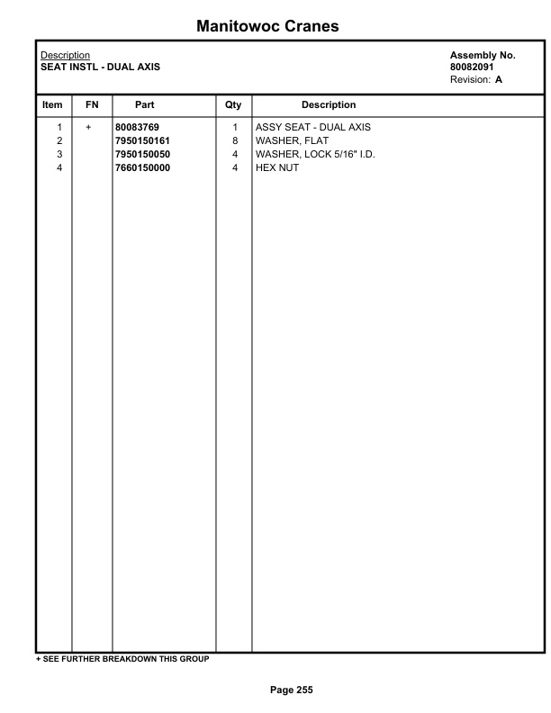 Grove RT530E-2 Crane Parts Manual 614811 2019-2