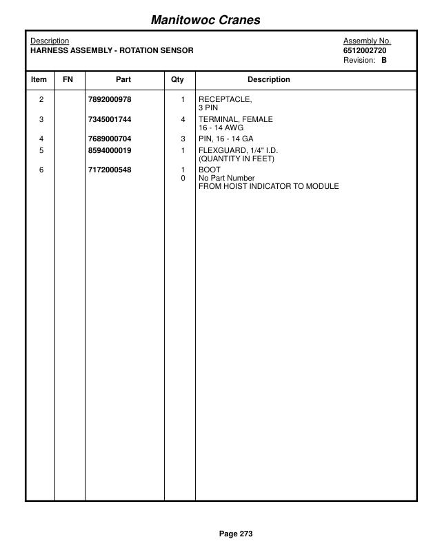 Grove RT530E Crane Parts Manual 221351 2014-2