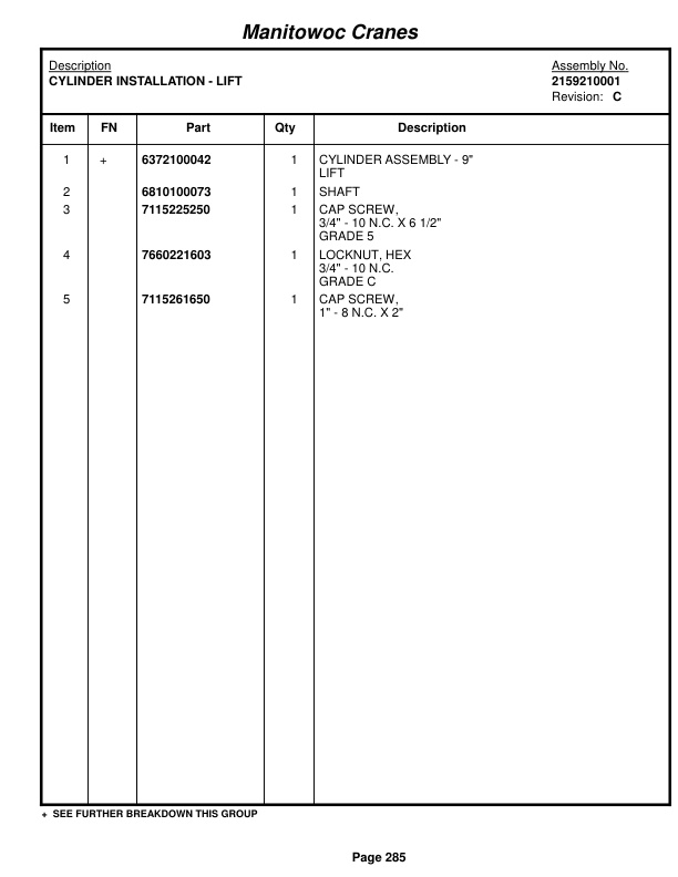 Grove RT530E Crane Parts Manual 222748 2015-2