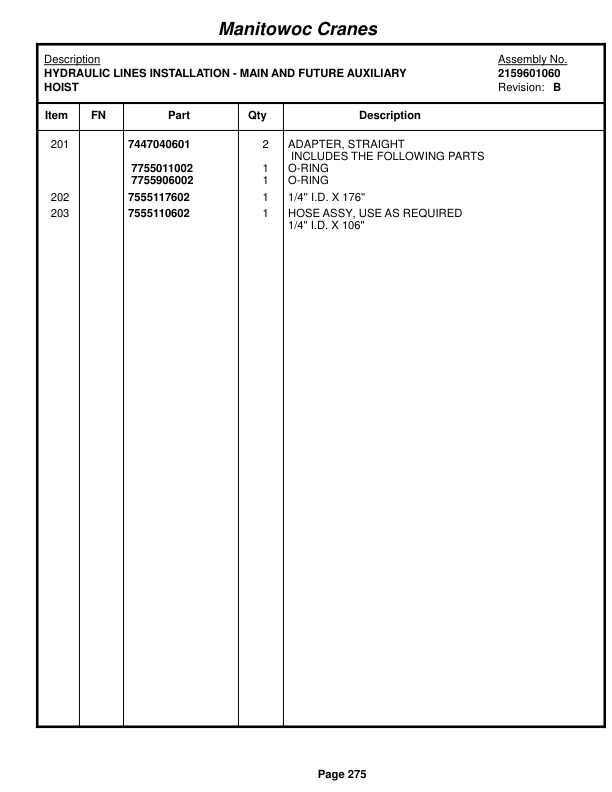 Grove RT530E Crane Parts Manual 222767 2015-2