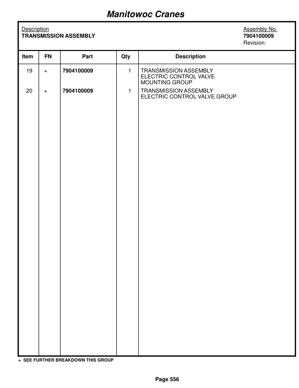 Grove RT530E Crane Parts Manual 223621 2015-3