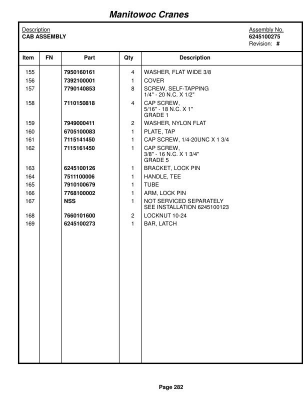 Grove RT530E Crane Parts Manual 223824 2015-2