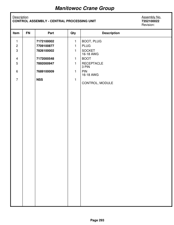 Grove RT530E Crane Parts Manual 224650 2006-2