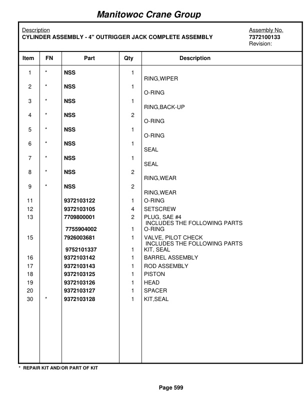 Grove RT530E Crane Parts Manual 224650 2006-3