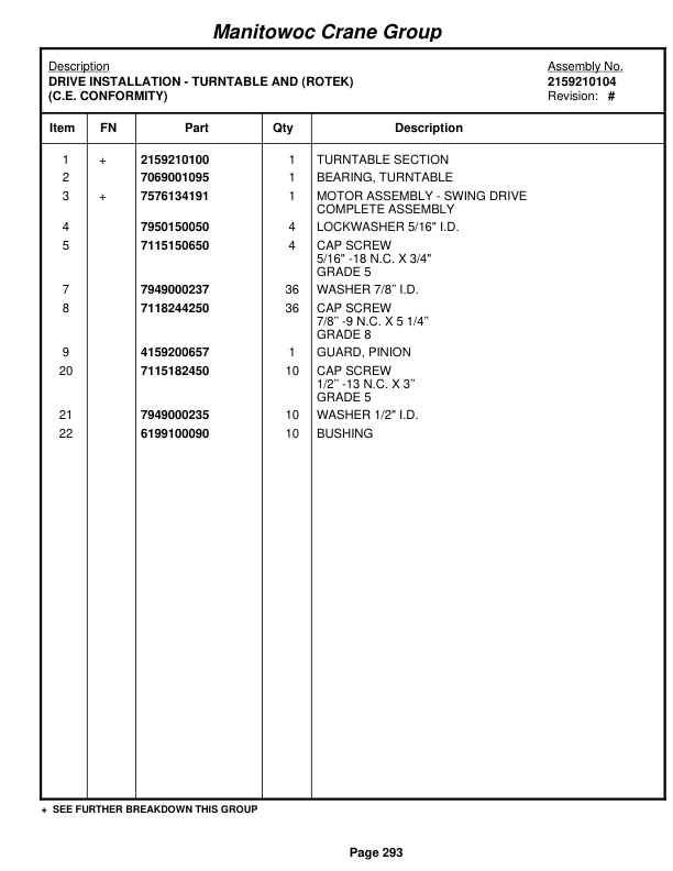 Grove RT530E Crane Parts Manual 224653 2006-2