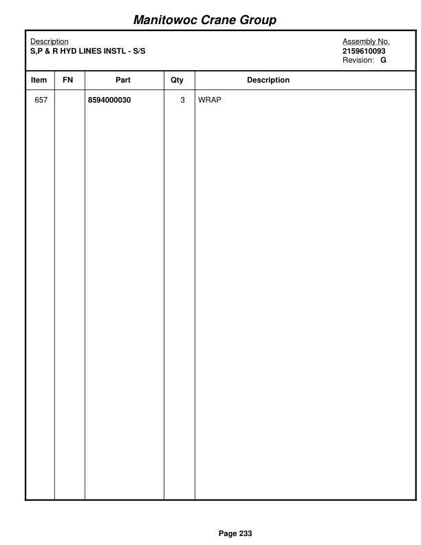 Grove RT530E Crane Parts Manual 225338 2006-2