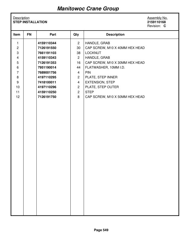 Grove RT535E Crane Parts Manual 226080 2006-3