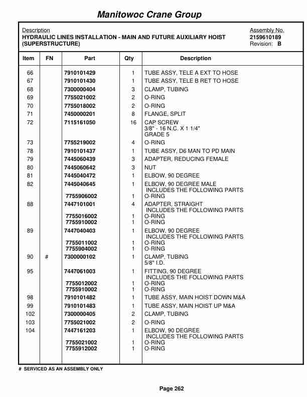 Grove RT535E Crane Parts Manual 226219 2006-2