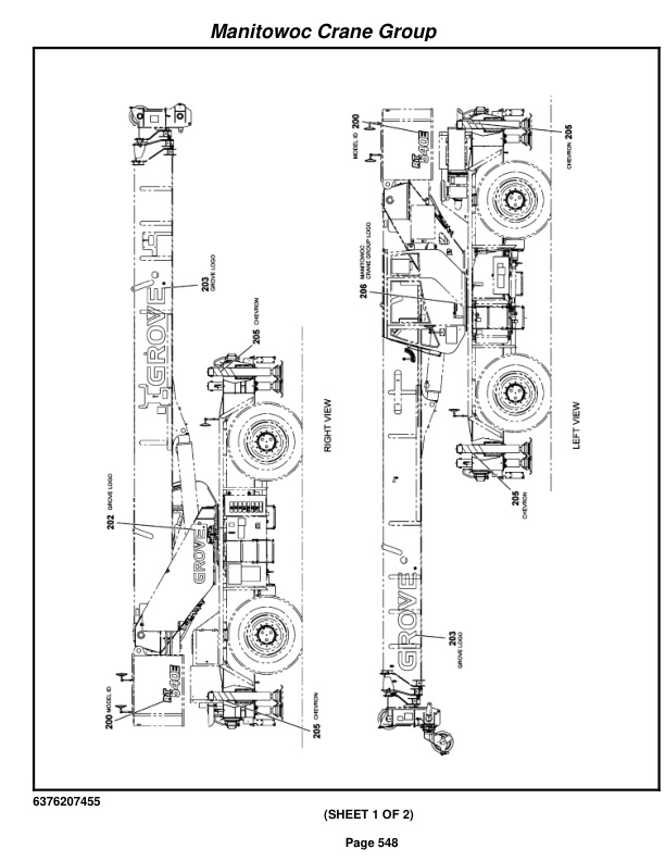 Grove RT540E Crane Parts Manual 226538 2007-3