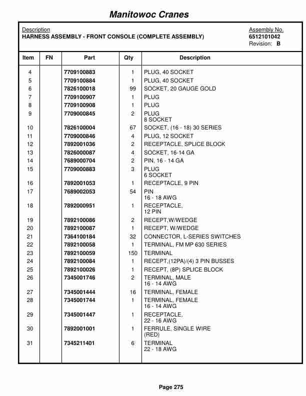 Grove RT540E Crane Parts Manual 226549 2018-2