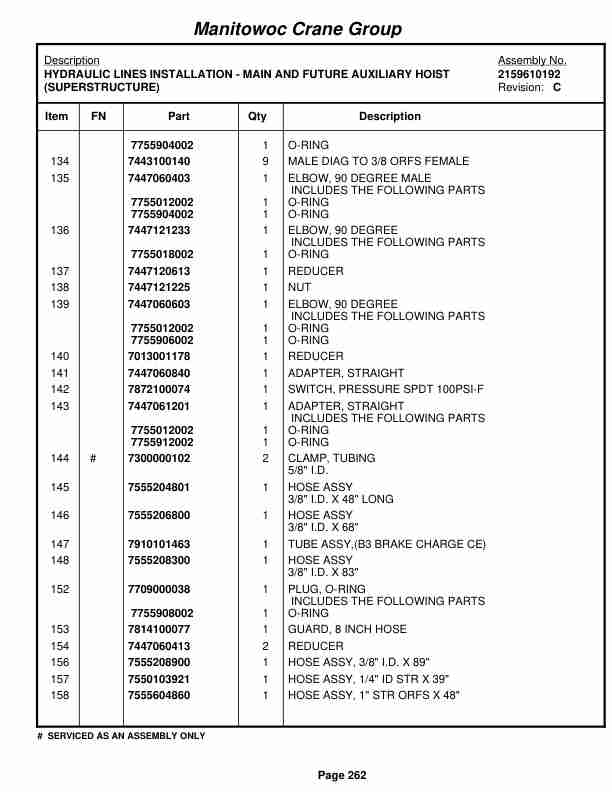 Grove RT540E Crane Parts Manual 226562 2007-2