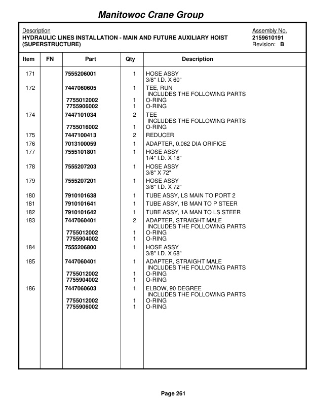 Grove RT540E Crane Parts Manual 226660 2007-2