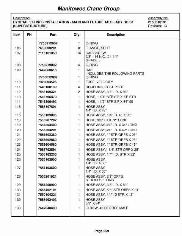 Grove RT540E Crane Parts Manual 227128 2007-2