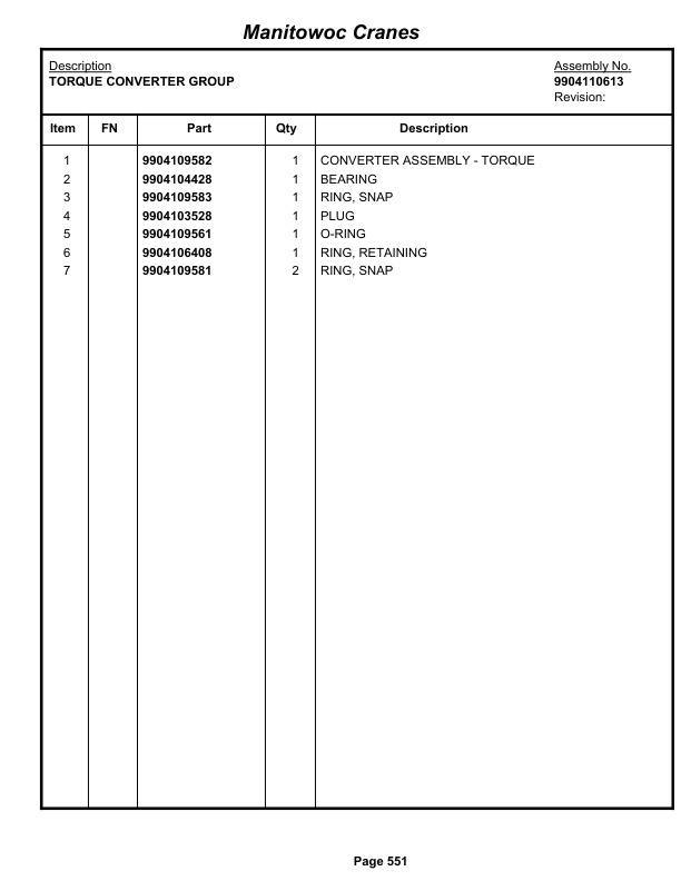 Grove RT540E Crane Parts Manual 227597 2013-3