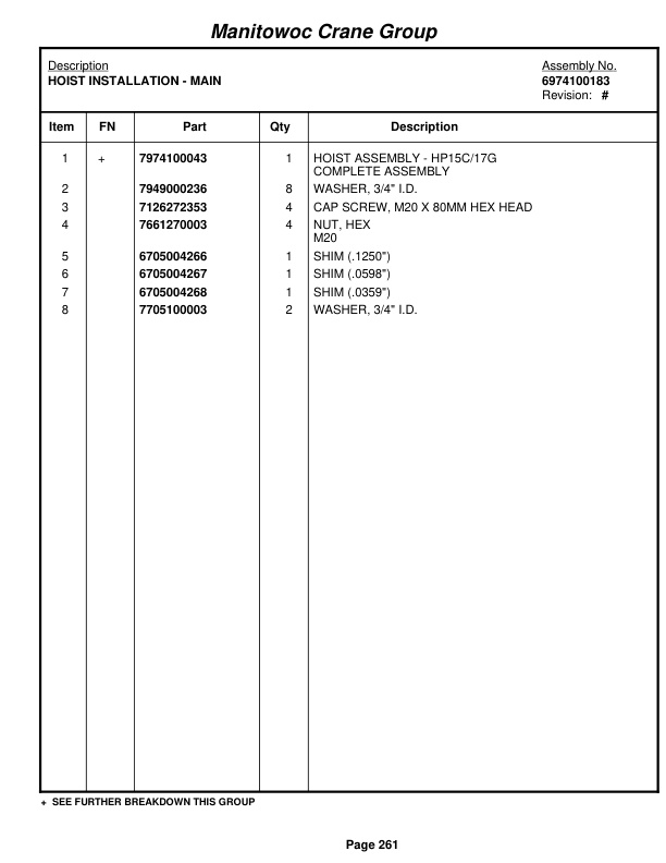 Grove RT540E Crane Parts Manual 227645 2007-2