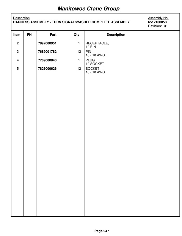 Grove RT540E Crane Parts Manual 227785 2007-2