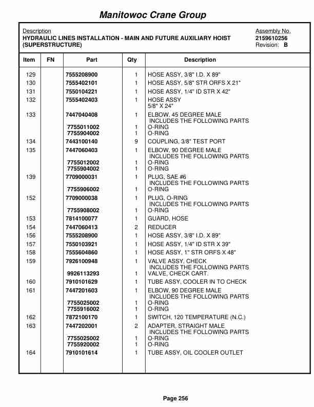 Grove RT540E Crane Parts Manual 228262 2008-2