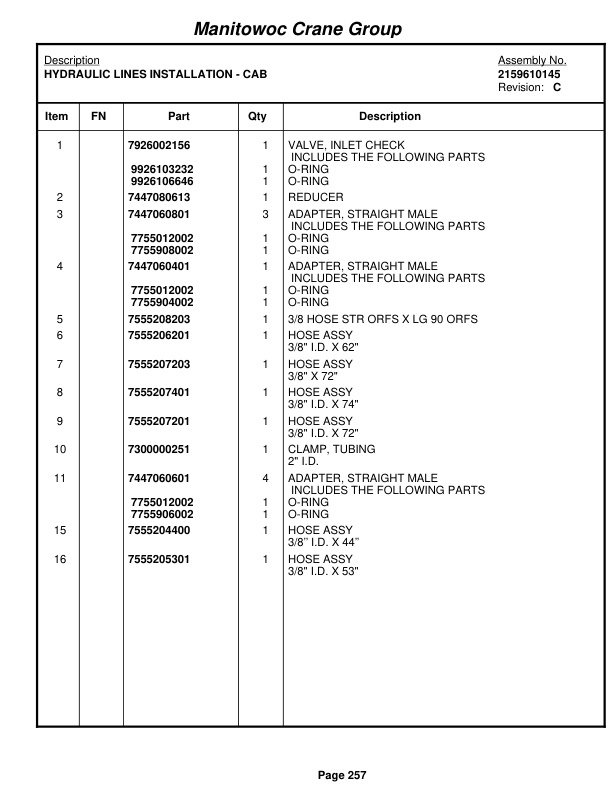 Grove RT540E Crane Parts Manual 228372 2008-2